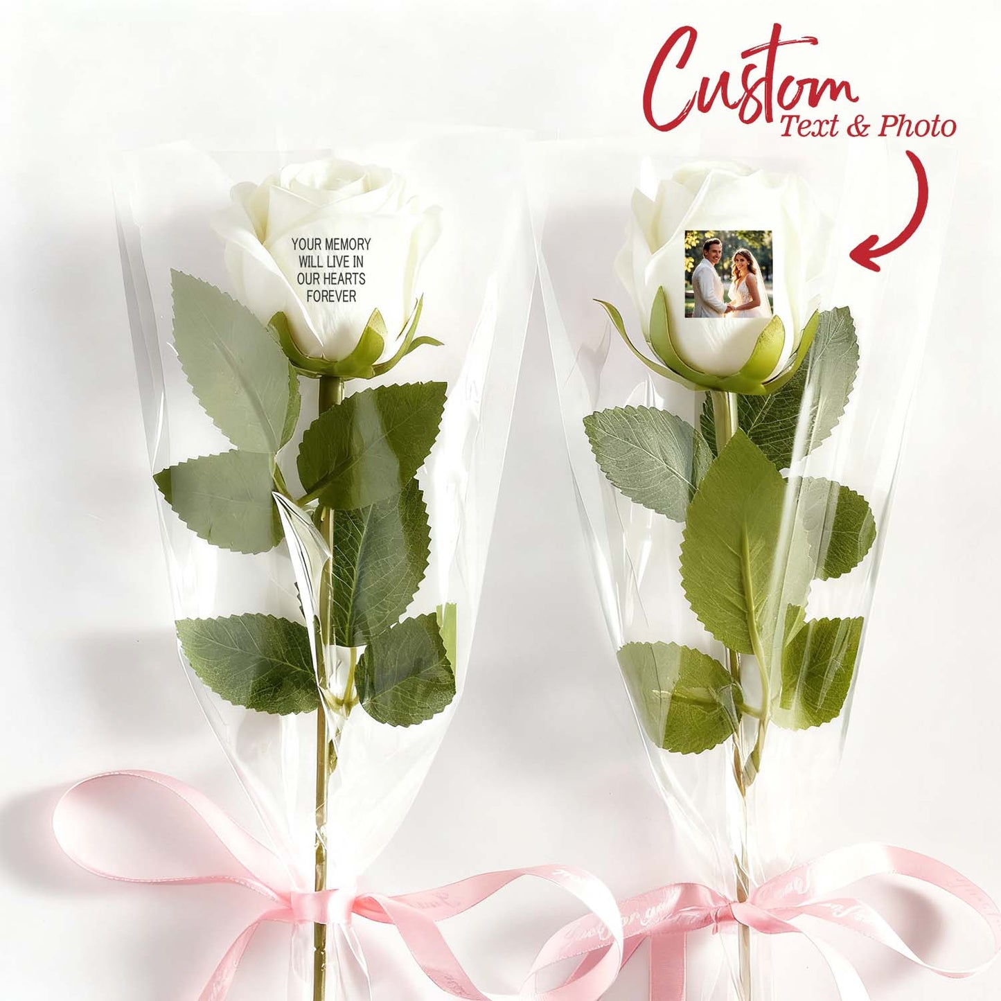 Custom Photo & Text Rose (Multiple Colors Available) – Personalized Valentine’s Day Gift Mother’s Day Gift