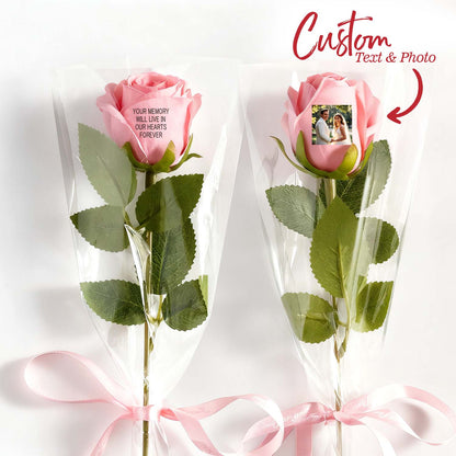 Custom Photo & Text Rose (Multiple Colors Available) – Personalized Valentine’s Day Gift Mother’s Day Gift