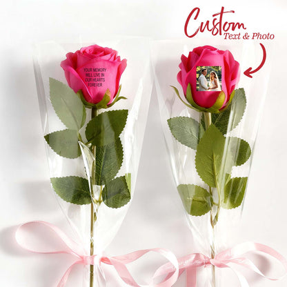 Custom Photo & Text Rose (Multiple Colors Available) – Personalized Valentine’s Day Gift Mother’s Day Gift
