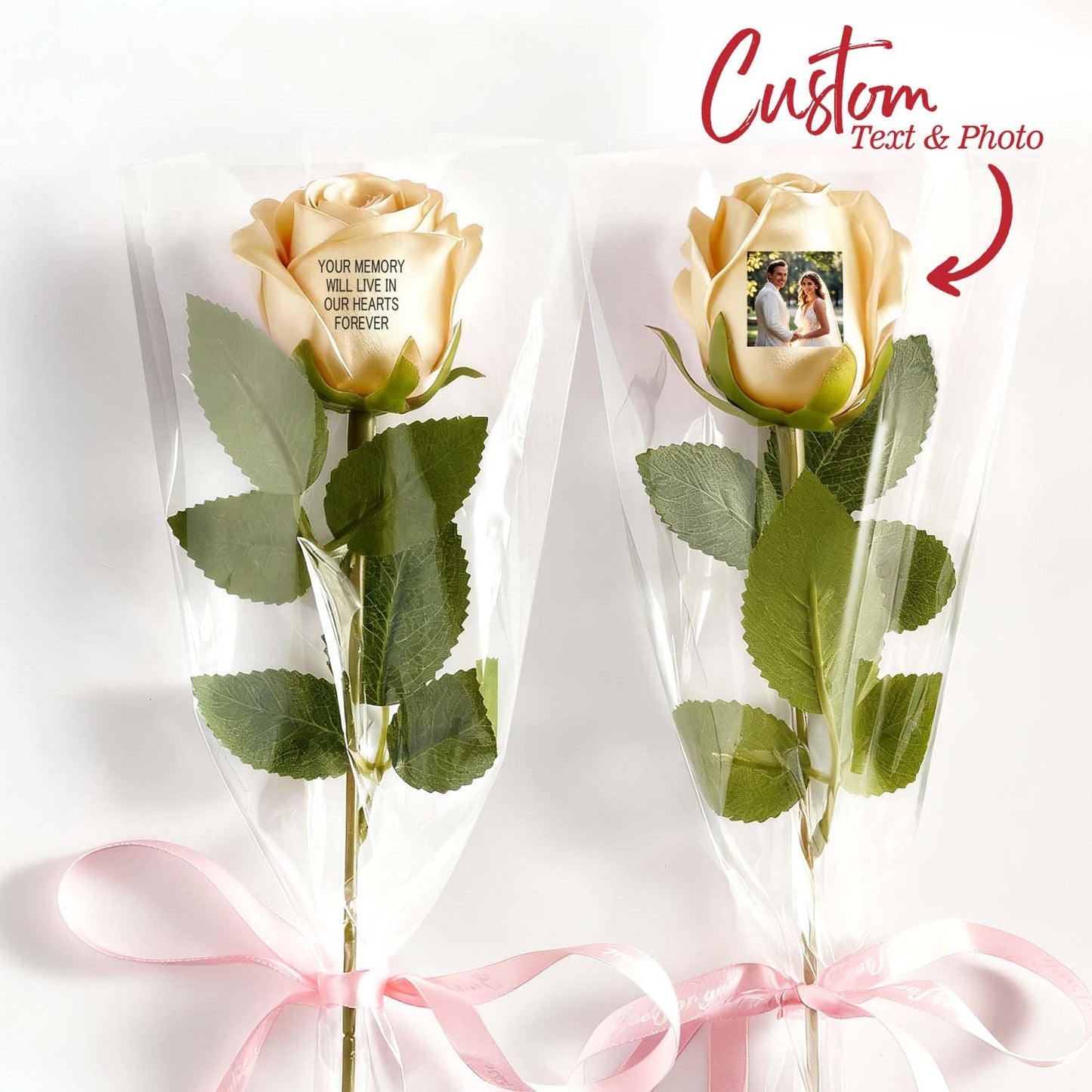 Custom Photo & Text Rose (Multiple Colors Available) – Personalized Valentine’s Day Gift Mother’s Day Gift