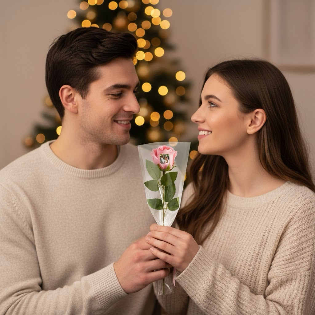 Custom Photo & Text Rose (Multiple Colors Available) – Personalized Valentine’s Day Gift Mother’s Day Gift