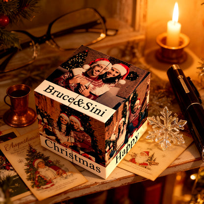 Custom Photo Text Cube Personalized Magic Puzzle Christmas Gift for Him Her